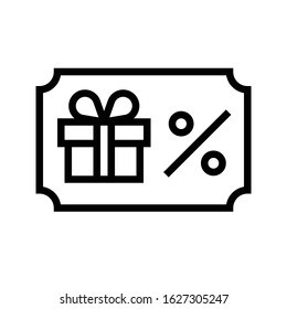 Gift card vector illustration, line design icon