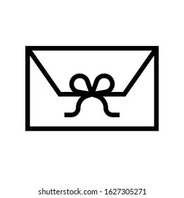 Gift card vector illustration, line design icon