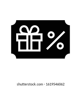 Gift card vector illustration, solid design icon