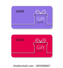 Gift card vector illustration template.