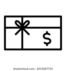 Gift Card Vector Line Icon Design