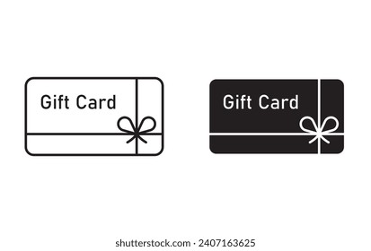 gift card vector line logo art icon mark. shopping discount voucher card  outline drawing set
