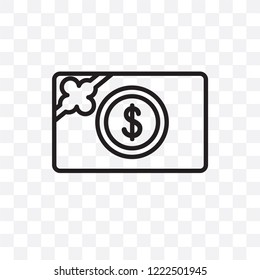 Gift card vector linear icon isolated on transparent background, Gift card transparency concept can be used for web and mobile