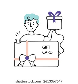 Gift card Vector Style Illustration 
