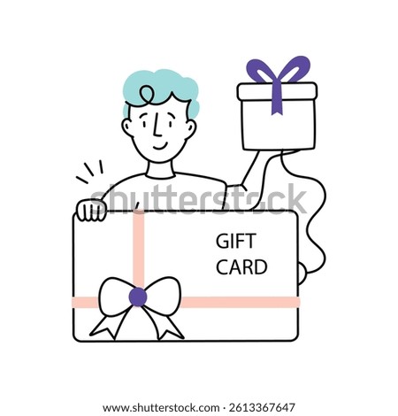 Gift card Vector Style Illustration 