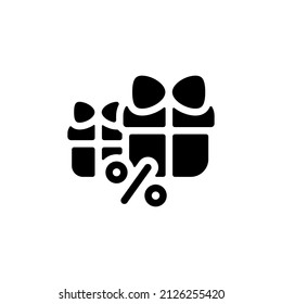 Gift card, voucher or shopping certificate, simple logo. Black icon on white background