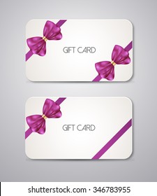 Gift cards with bow ribbons 