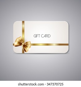 Gift cards with golden bow ribbon 