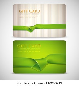 gift cards with green ribbons