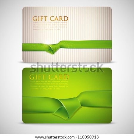 gift cards with green ribbons