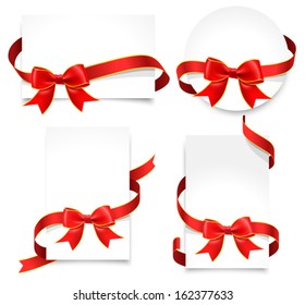 Gift cards with red bows