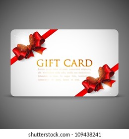 Gift Cards With Red Bows And Ribbons