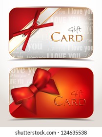Gift cards with red ribbons