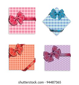 Gift cards with ribbon. Vector background