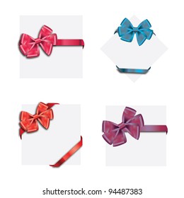 Gift cards with ribbon. Vector background