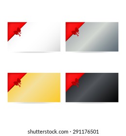 Gift cards set. White, silver, gold, black. Vector illustration