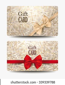 Gift cards with silk bows and textured background