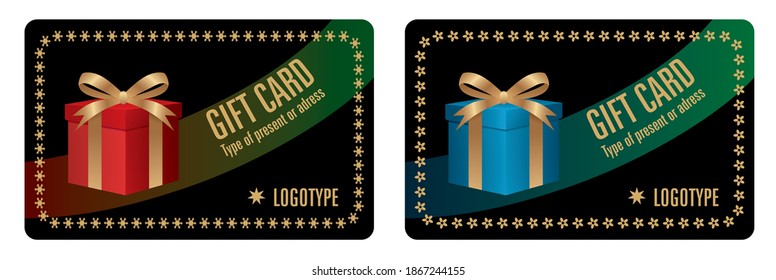 Gift cards i two design templates. Vector illustration. EPS10.
