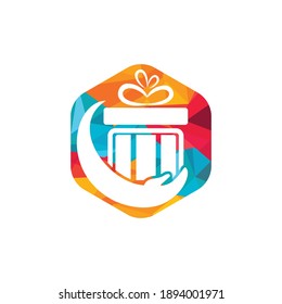 Gift care vector logo design template. Gift store shop logo template.