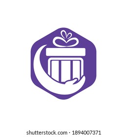 Gift care vector logo design template. Gift store shop logo template.