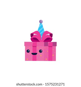 Gift cartoon with bowtie design, happy birthday celebration decoration party festive and surprise theme Vector illustration
