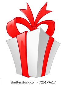 a gift in the cartoon style