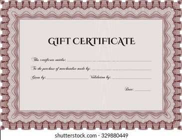 Gift certificate. With background. Good design. Vector illustration.