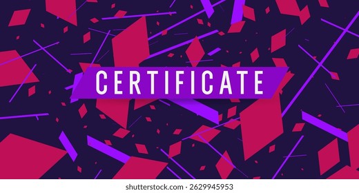 A gift certificate with a bright geometric element. Original poster as a gift. Bright abstract background with text. A template for placing text, inscriptions, presentations, postcards, greetings.