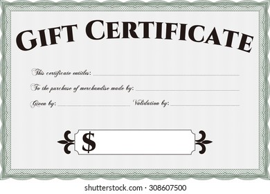 Gift certificate. With complex background. Vector illustration.Complex design. 