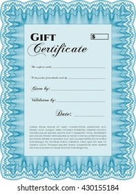 Certificado de regalo. Diseño cordial. Fácil de imprimir. Detallado. 