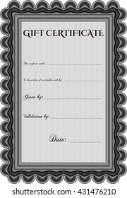 Gift certificate. Detailed. With background. Cordial design. 