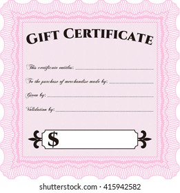 Certificado de regalo. Detallado. Fácil de imprimir. Buen diseño. 
