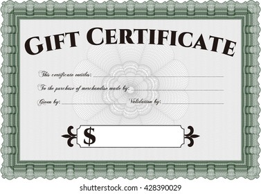 Certificado de regalo. Detallado. Fácil de imprimir. Buen diseño. 
