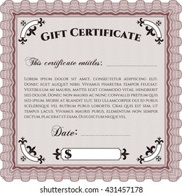 Gift certificate. Detailed. Easy to print. Nice design. 
