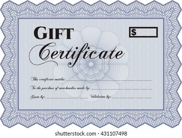 Gift certificate. Detailed. Nice design. Easy to print. 