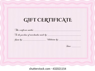 Certificado de regalo. Detallado. Buen diseño. Fácil de imprimir. 