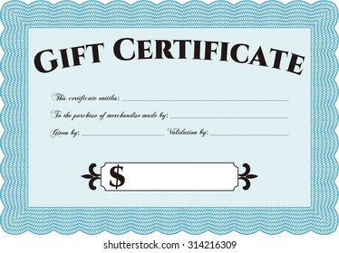 Gift certificate. Detailed.Easy to print. Artistry design. 