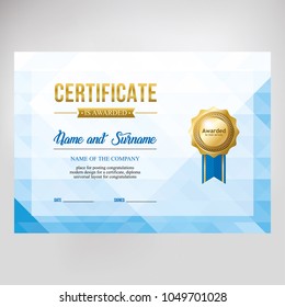 Gift certificate, diploma, template background, modern geometric design