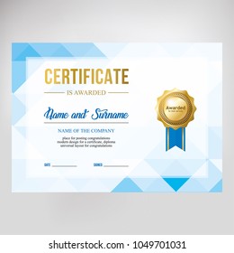 Gift certificate, diploma, template background, modern geometric design