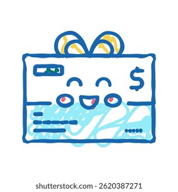 gift certificate doodle icon sketch vector. gift certificate sign. isolated symbol illustration