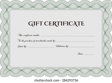 Gift certificate. Easy to print. Customizable, Easy to edit and change colors.Good design. 