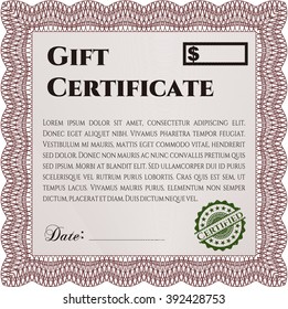 Gift certificate. Easy to print. Nice design. Detailed. 