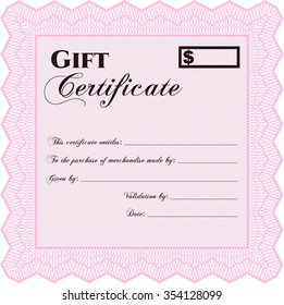 Gift certificate. Excellent design. Customizable, Easy to edit and change colors.With background. 