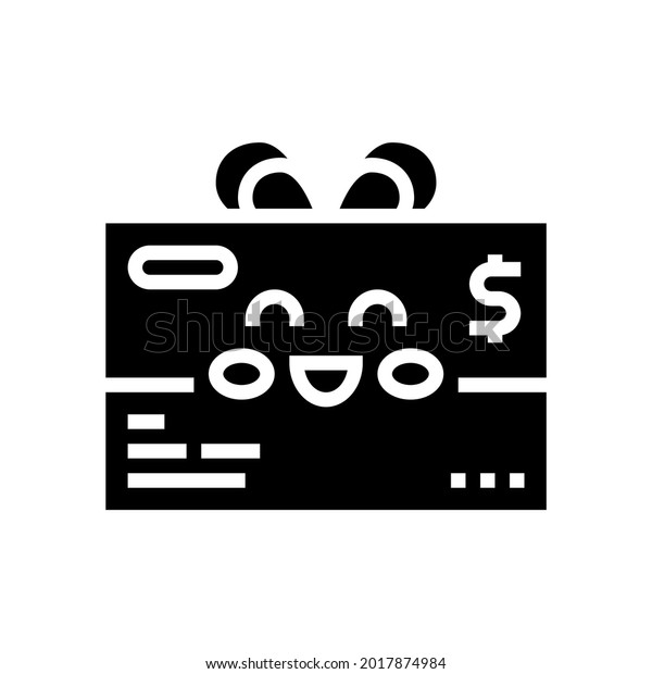 gift certificate glyph\
icon vector. gift certificate sign. isolated contour symbol black\
illustration