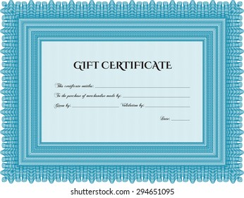 Gift certificate. With great quality guilloche pattern. Detailed.Excellent design. 