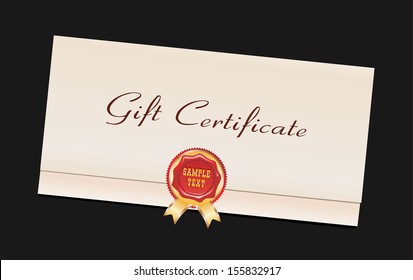 Certificado de regalo aislado en negro