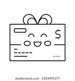 gift certificate line icon vector. gift certificate sign. isolated contour symbol black illustration