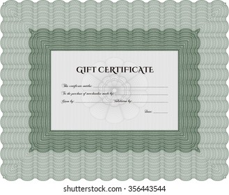 Geschenkgutschein. Mit linearem Hintergrund. Schönes Design. Vektorgrafik.