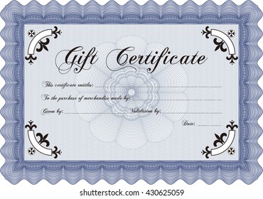 Certificado de regalo. Buen diseño. Detallado. Fácil de imprimir. 