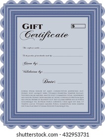 Geschenkgutschein. Schönes Design. Detaillierte Angaben. Einfach zu drucken. 